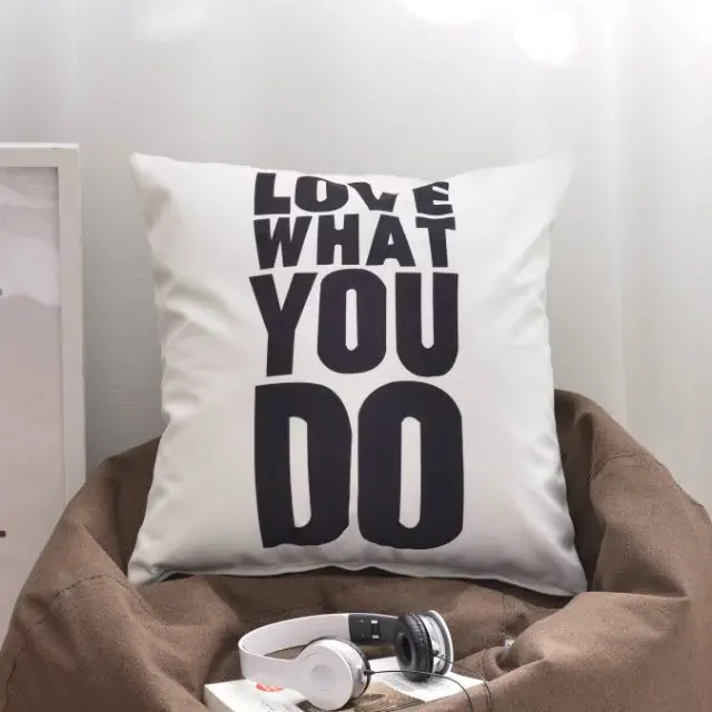 
Embroidered cushion cover Black and White Sofa Square Chair home decorative, cotton pillow for Bedroom or Outdoor 