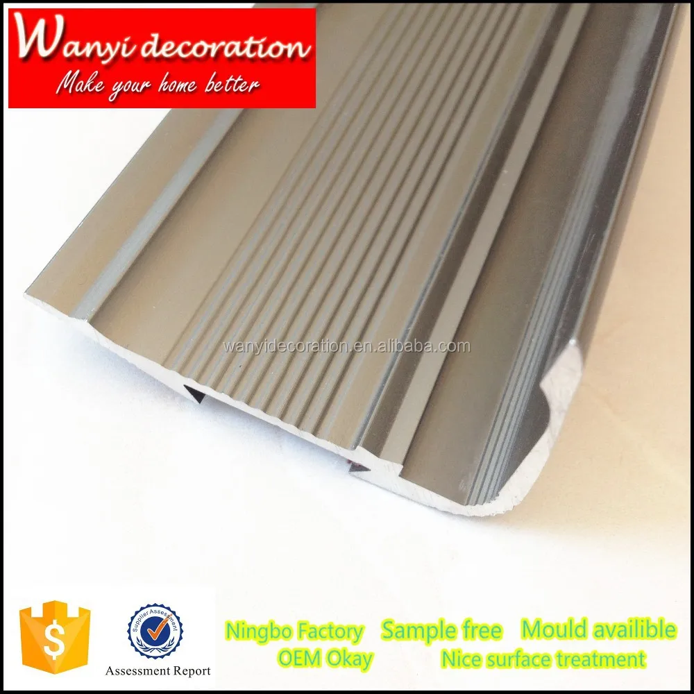 Aluminum and rubber floor trim, stair tread