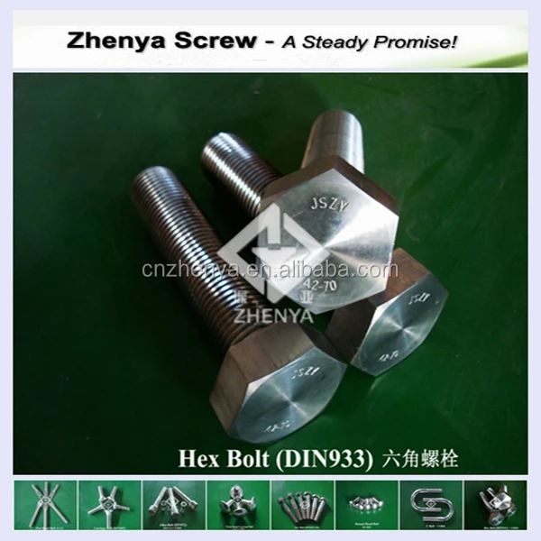 grade 8.8 a325 galvanized zinc plated hex bolts, m42 hex bolt grade 8.8