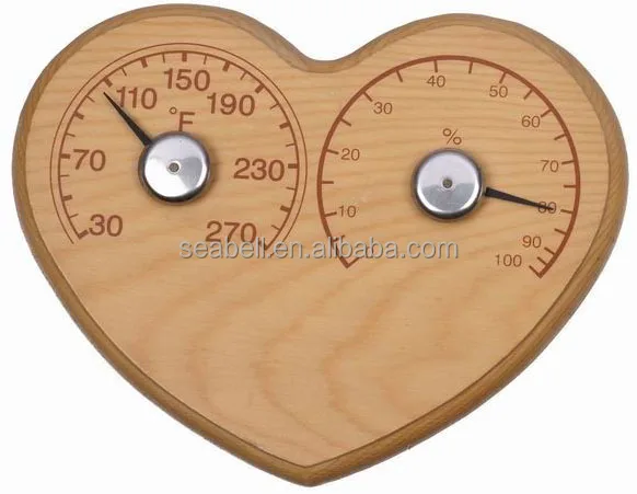Popular Wooden Room Wall Wooden Thermometer And Hygrometer