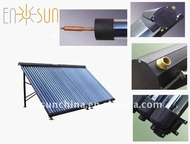 Pressurized vacuum tube solar collector with heat pipe