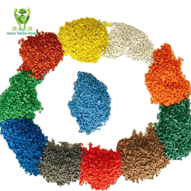 Environmental multi-color epdm granules rubber flooring for running track