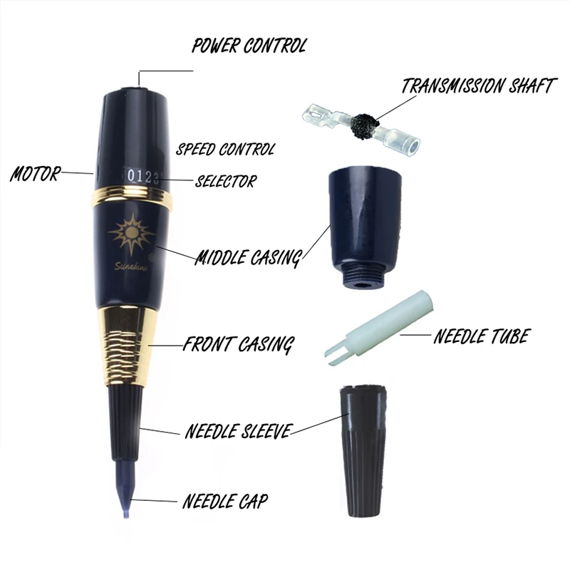 Professional Tattoo Kit For Permanent Makeup Tattoo Sunshine G-9810 Machine Set