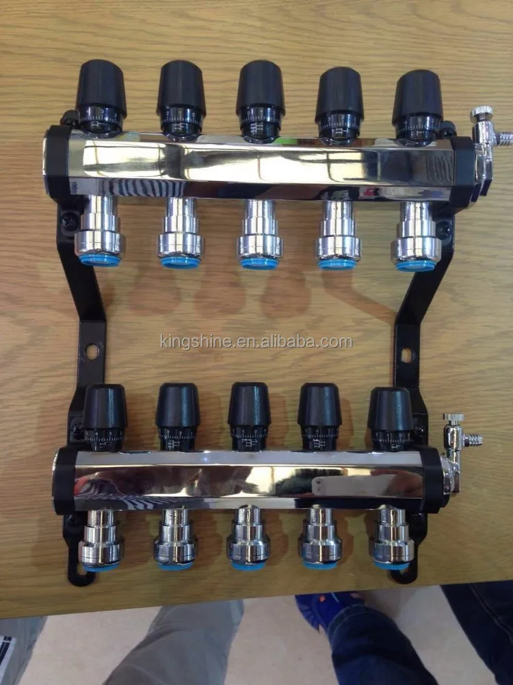 Lead Free Brass Push fit manifold floor heating manifold for pex pipe
