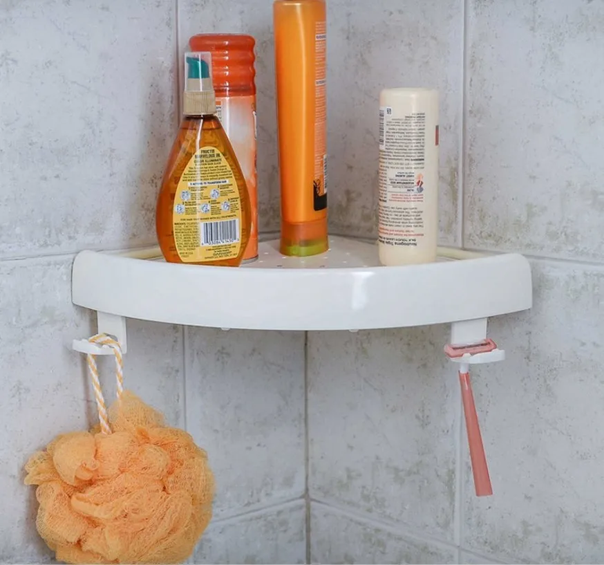 
2020 new design Plastic suction on the wall No tool wall corner shelf 