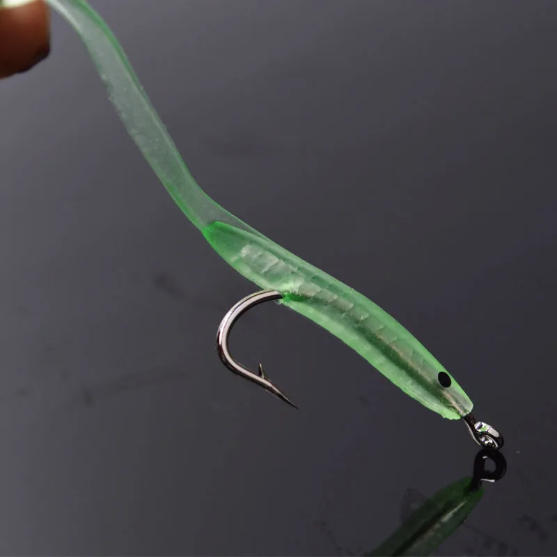 10pcs/pack Fishing Lure Fish EEL Lure Luminous Soft Baits with Hook 5.6cm/0.5g 6.8cm/1g Small Fish Eel Artificial Bait