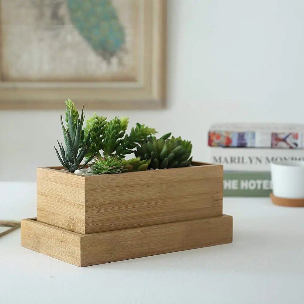 Wooden Plant Seeds Box, Indoor Outdoor Windowsill Kitchen Garden Herb / Flower Planter Trough