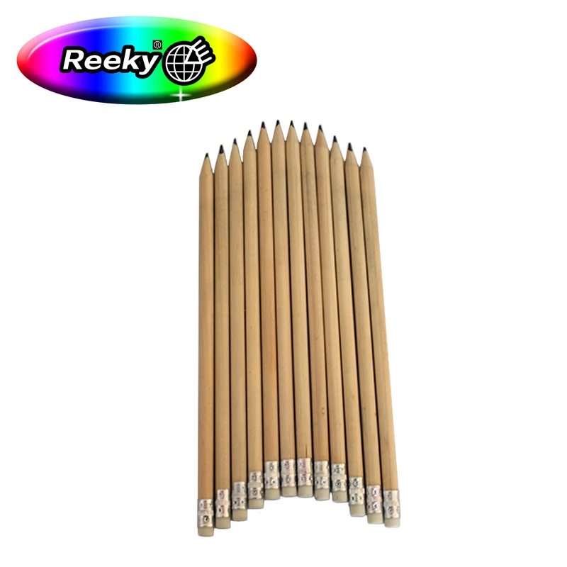 High quality customized logo natural wood led pencil