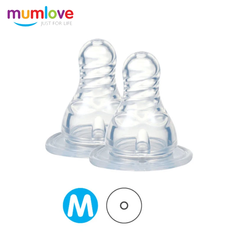 2pcs standard neck baby silicone nipple teat Natural Soft Silicone Pacifier Nipple Replacement Feeding Milk Bottle Standard Size