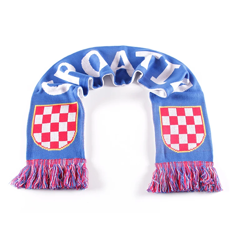 F03 cheap jacquard knitted double layers muffler sport club soccer football fan scarf