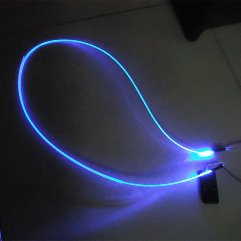 High quality 2mm side glow fiber for car decoration 100m/roll