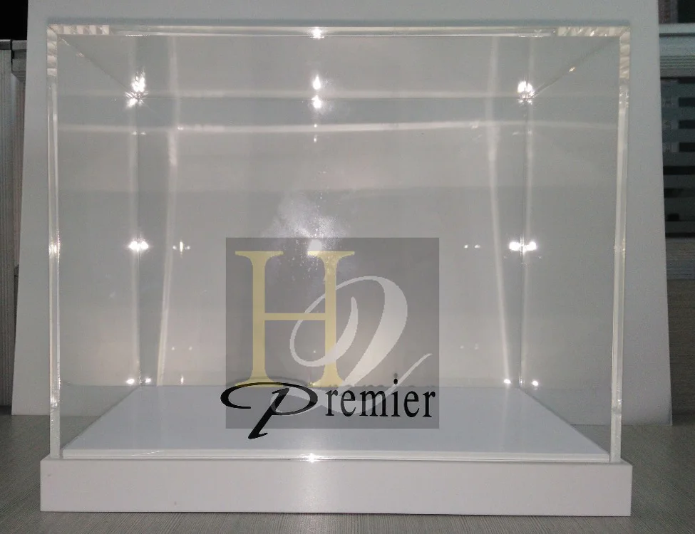 High Quality Plexiglass Acrylic Rectangle Display Gift Box With Bottom Acrylic Base Display Factory