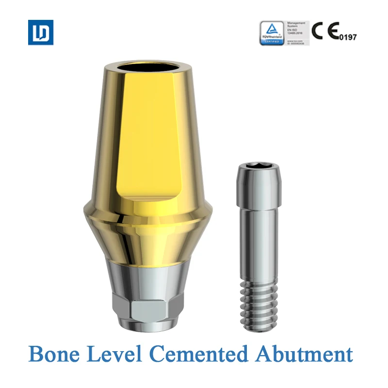 CE certificated titanium based dental cemented abutment for bone level system