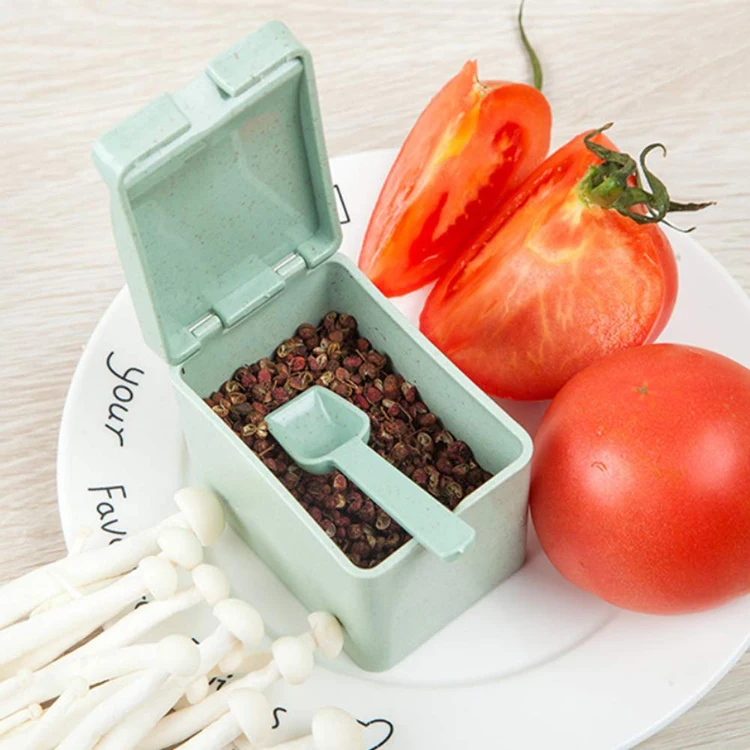 Online Shop New Products Kitchen Accessories Set Wheat Fiber Cooking Tool 4pcs Colors Condinent Container Salt Seasoning Box