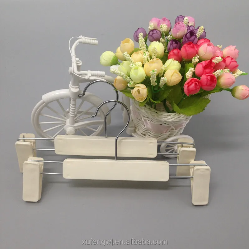 Cheap colorful plastic adult trouser hanger and child pant hanger rack with clips factory wholesale