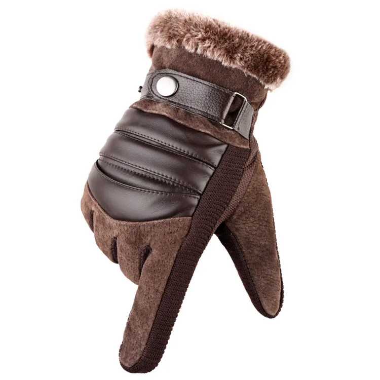 New real pigskin men winter leather custom workout fashion gloves touchscreen cycling gloves