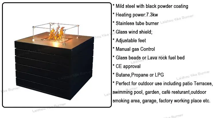 Patio Fire Pit Portable Gas Burning Cast Iron FirePit Outdoor