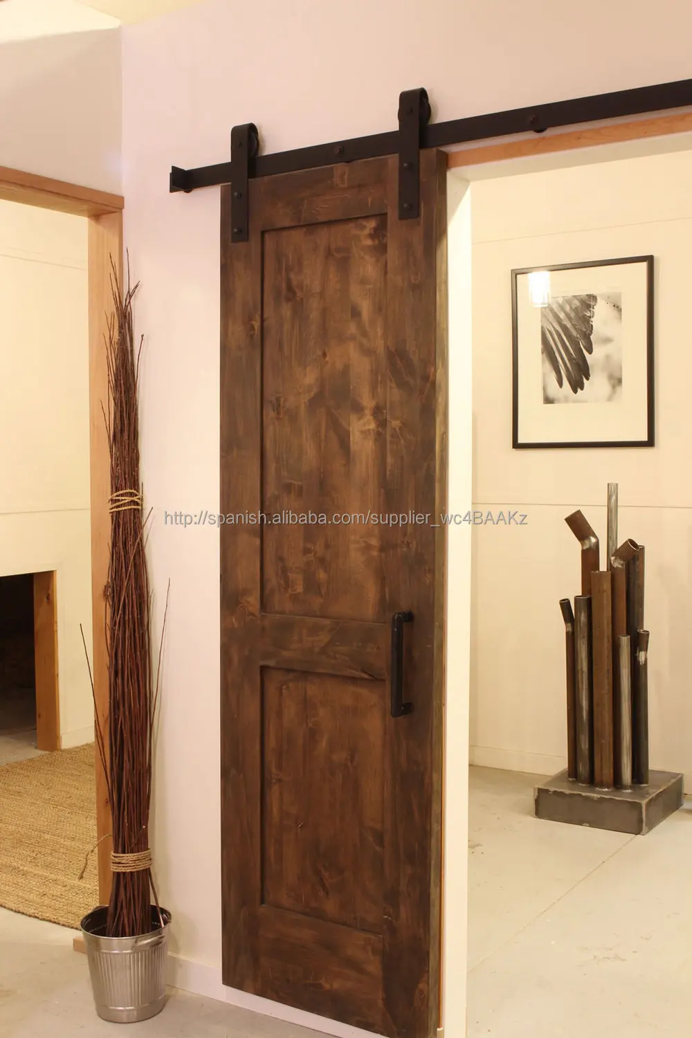 
American Style Wooden Sliding Barn Door For Custom Made 
