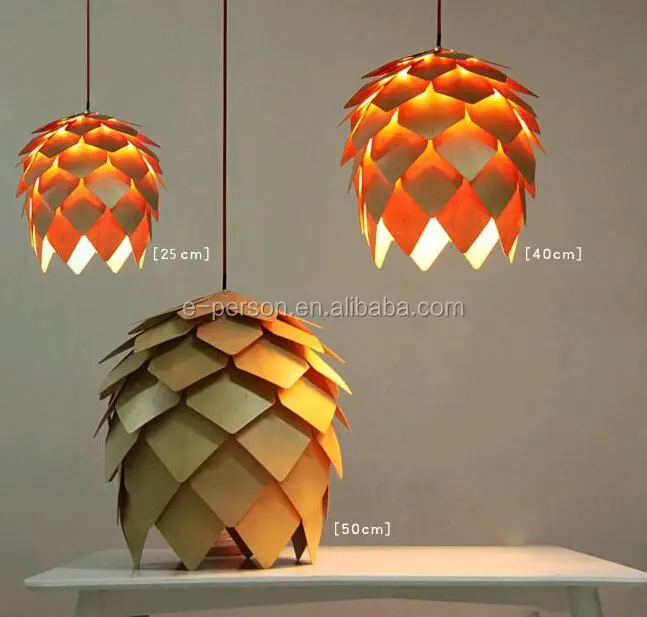 Подвесные светильники Pinecone, Подвесная лампа из древесины сосны ручной работы из дуба, современное освещение и дизайн электросхем, художественный Декор EP