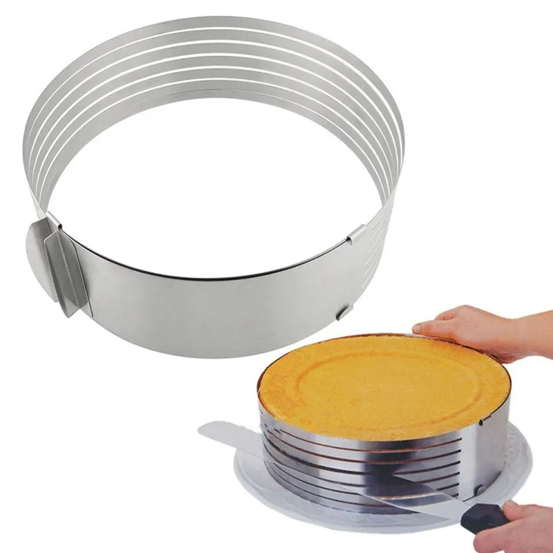 Food Grade Stainless Steel Adjustable Mousse Cake Ring Chiffon Sponge Cake 5 Layer Cake Slicer Leveler