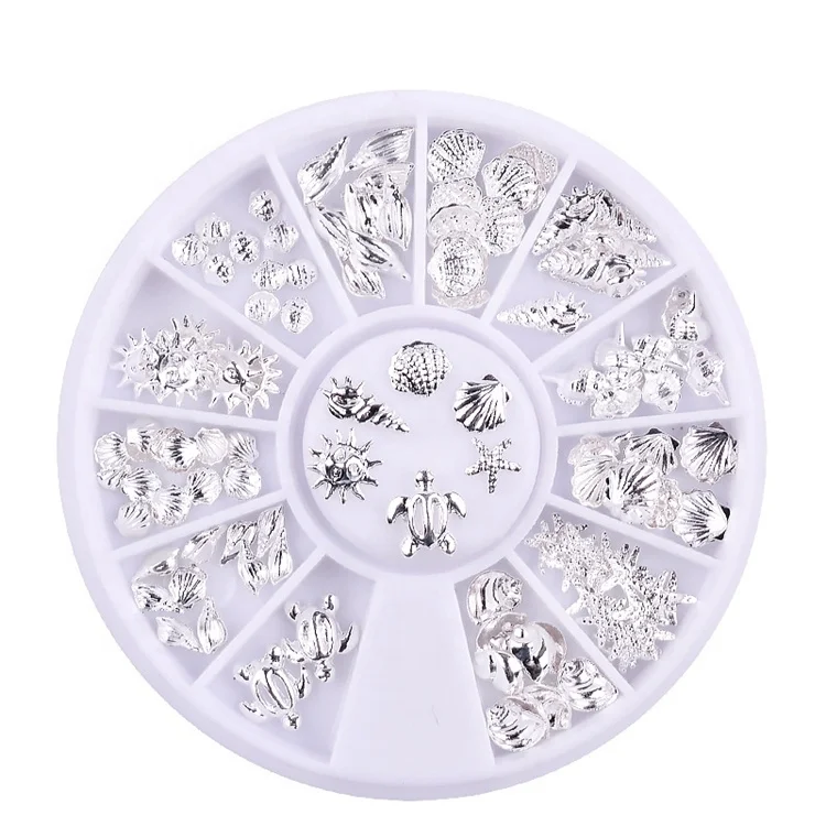 
sea style design 3d rivet nail rhinestone stickers 