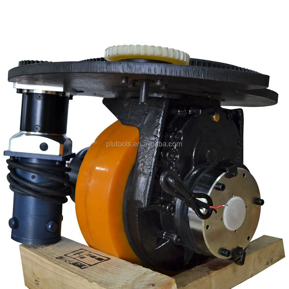 48V 1100W 2000Rpm Electric Pallet Truck Drive Wheel with Steering Assembly, Encoder for Traction