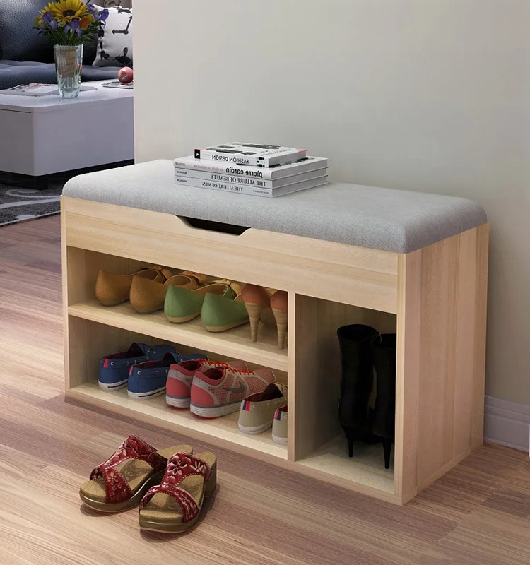 Wood Fabric Sofa Change Shoes Storage Storage Household Shoe Cabinet