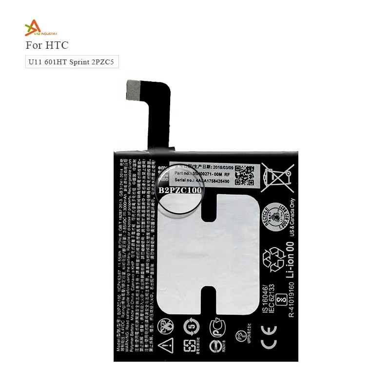 
Internal Battery B2PZC100 For HTC U11 601HT Sprint 2PZC5 3000mAh Real Capacity Akku 