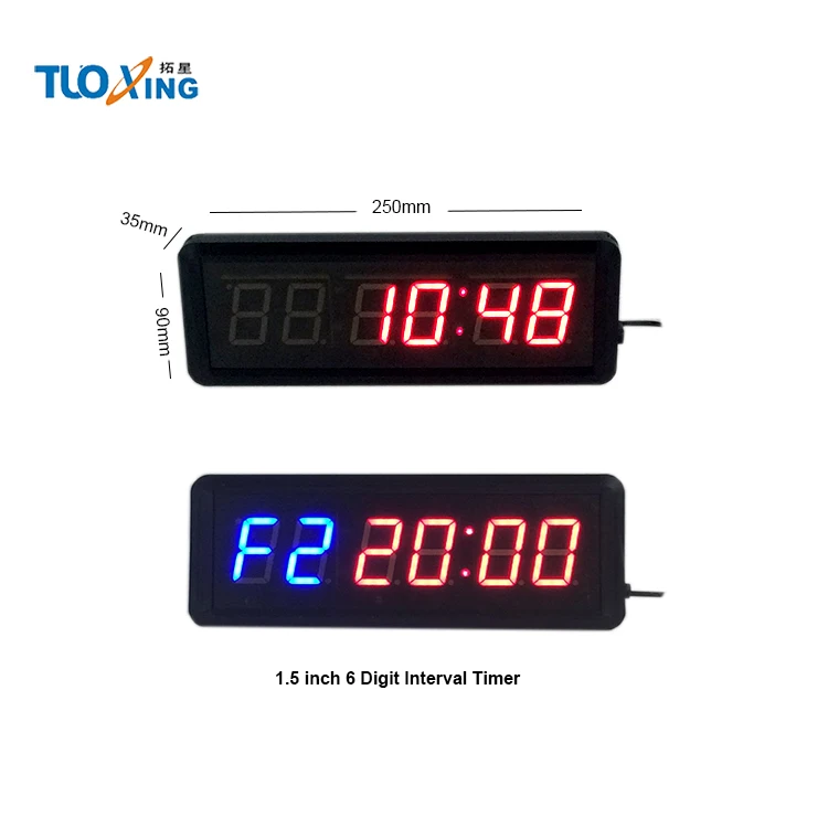 6 digit 1.5 inch LED timer gym stopwatch timer fitness timer