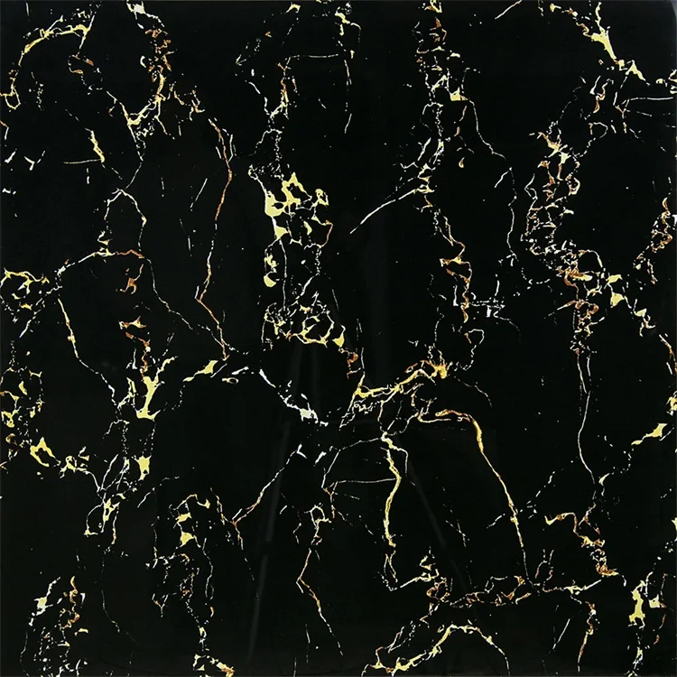 Полированная глазурованная керамическая напольная плитка черного цвета