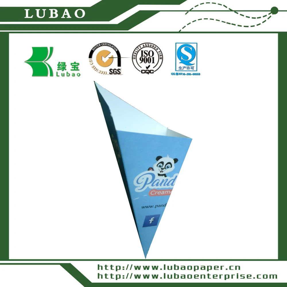 Высококачественный картонный конус из белой бумаги со встроенным контейнером для соуса