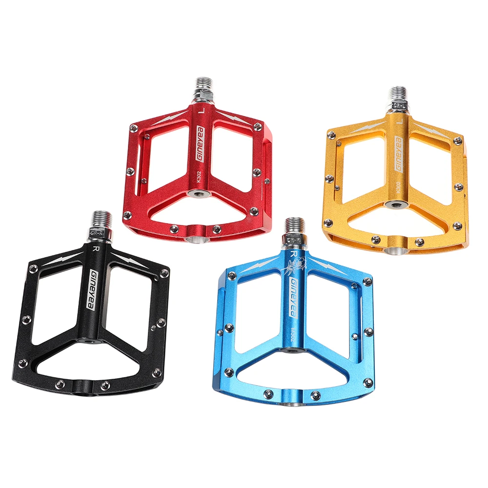 GINEYEA K302 Anodized Colors Taiwan Cycle Foot Pedal Sealed Bearing Alloy Bicycle Pedal MTB Pedal Mountain Bike