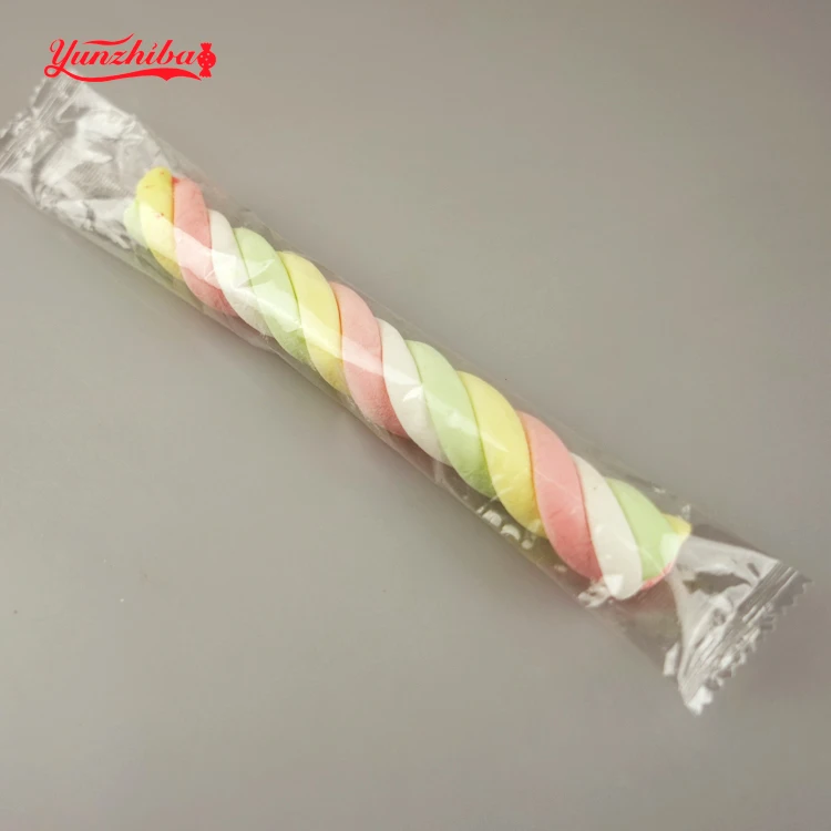 
10g Factory Price Stripped Colored Twist Marshmallow 