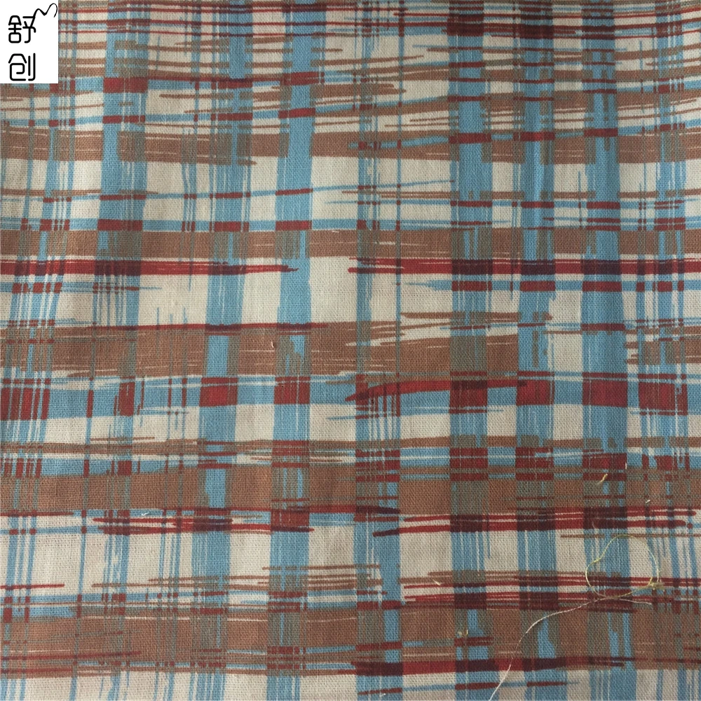 the newest Lattice printed linen Fabric