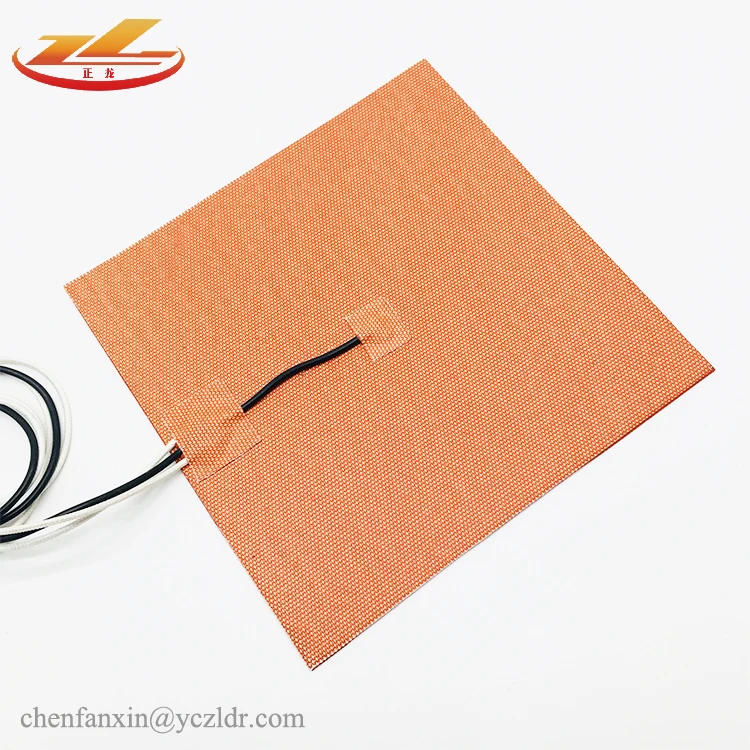 12v 300w 200x200mm silicone rubber heated bed
