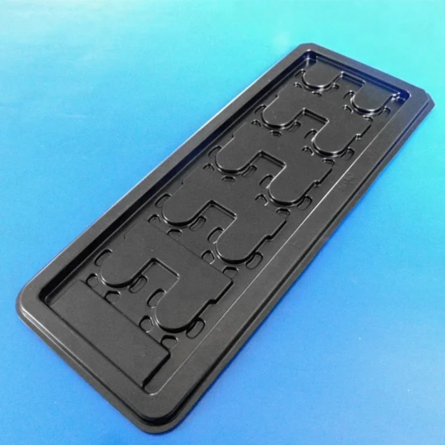  custom PS plastic packing black electronic blister packaging