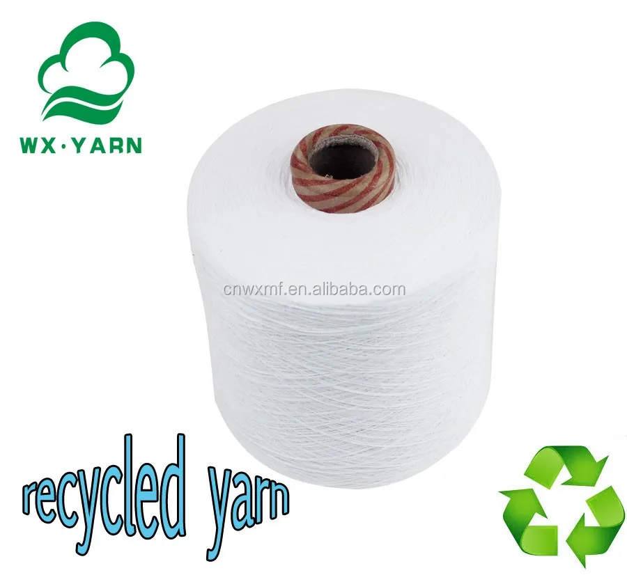 Ne 20/1 OE carded recycled cotton knitting yarn for towel