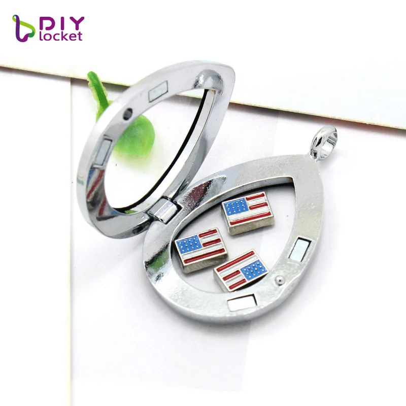 Wholesale Mix Style Charms Mini National Floating Locket Flag Charms For floating Locket necklace
