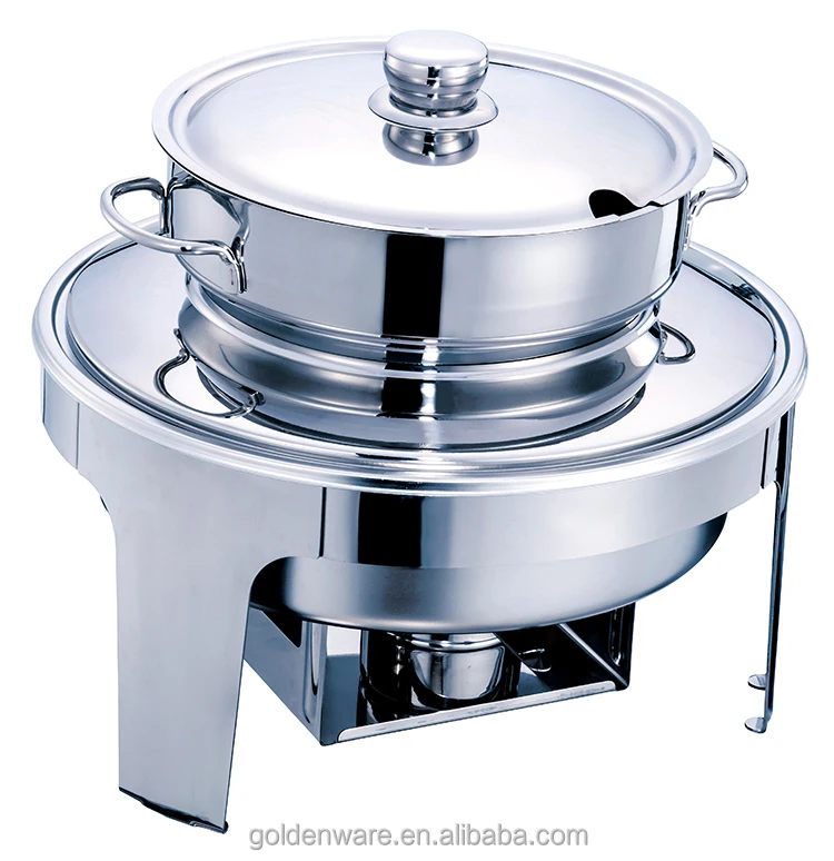 
Guangzhou 10L 201# stainless steel restaurant roll top chafing dish buffet food warmer 