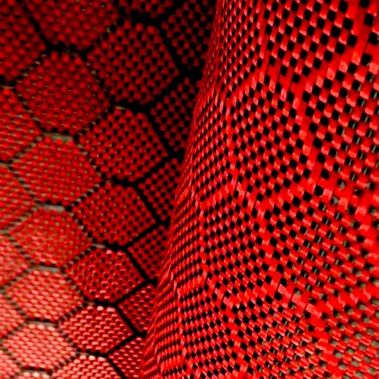 Red carbon fibre fabric honey comb colored carbon fiber cloth