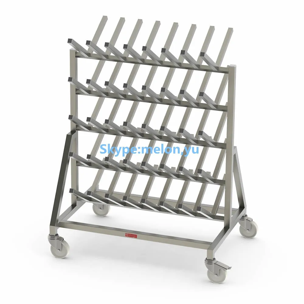 48 Pairs Double Side Stainless Steel Boot Rack With Wheels
