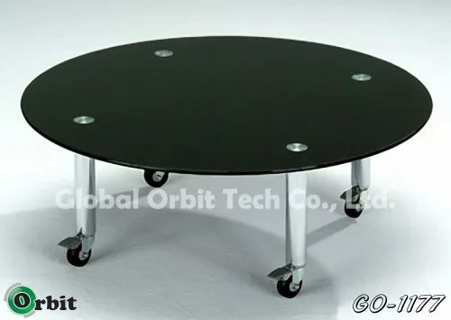 Durable Coffee Table Colorful Small Glass Round Table