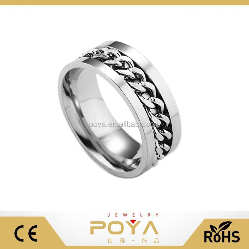 
POYA Jewelry 8mm Tungsten Beveled Edges Center Chain Celtic Rings Jewelry Wedding Band Promise Rings 