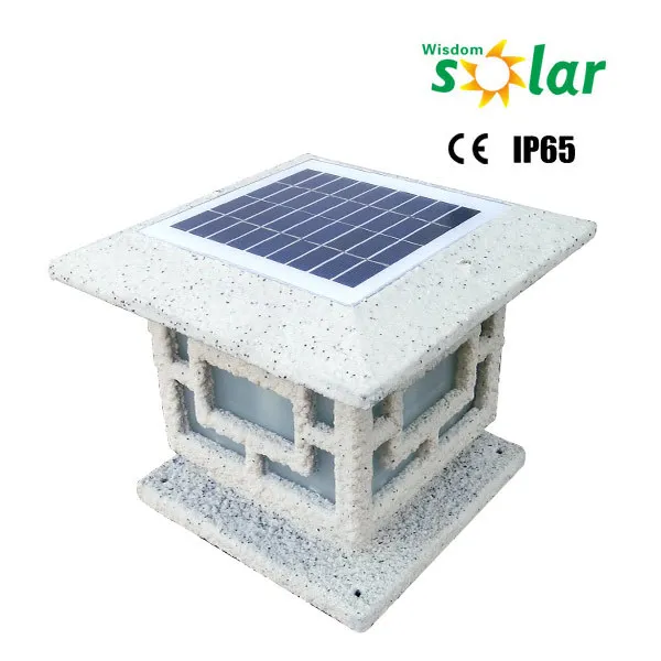 
High new quality CE solar garden light;outdoor Solar LED Garden Lighting stone pillar lamp 