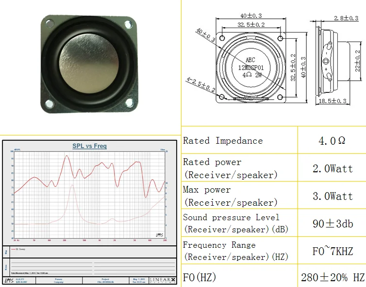 Full range nice sound 4 ohm 3 watts loud speaker
