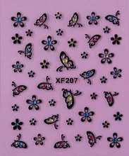 butterfly black 3D design Water Transfer Nails Art Sticker decals lady women manicure tools Nail Wraps