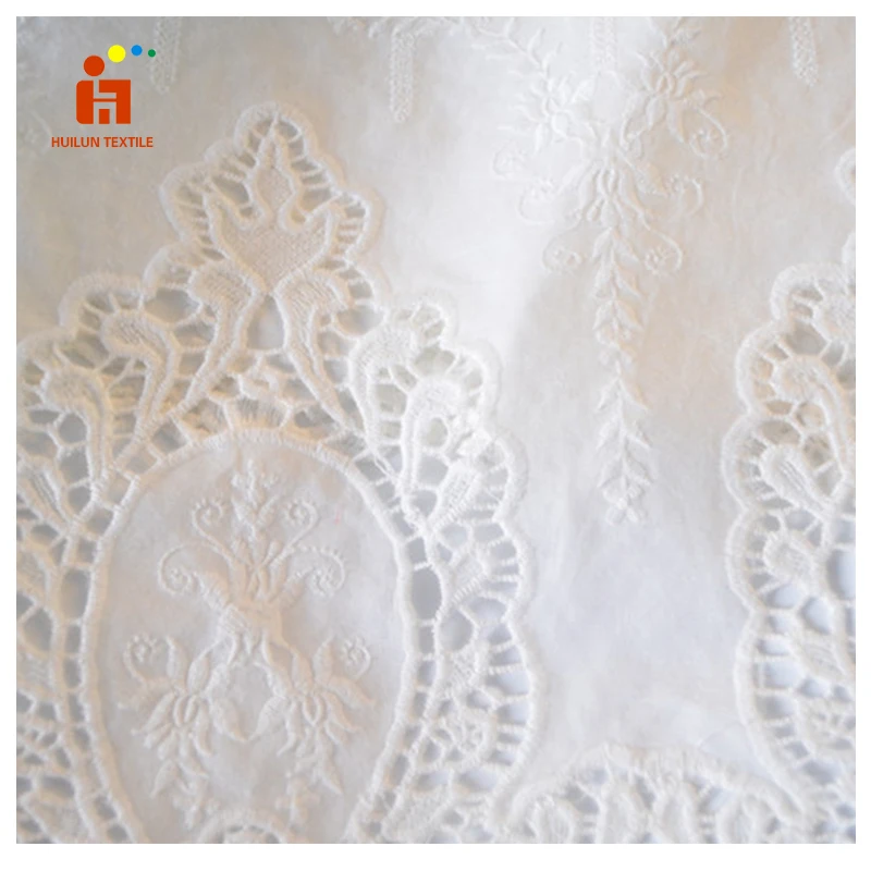 HLPC351 Water Chemical Embroidery Lace Fabric Cotton Border Embroidery Fabric