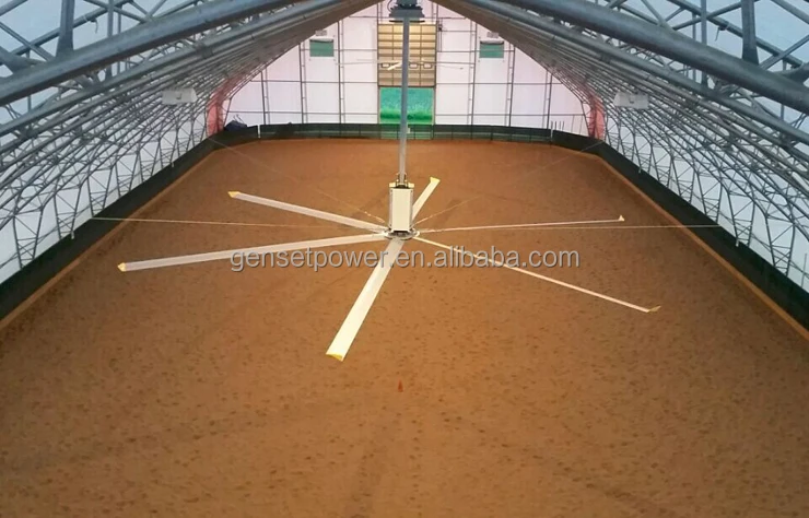 China Shenzhen 7.3m low noise 12ft 18ft 24 ft Big Wind Air flow Garage Vent Giant Industrial Hvls Large Ceiling Fan Price