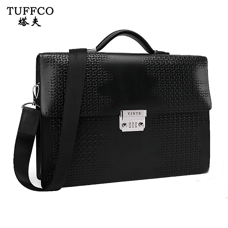 2020 Business Office Leather Briefcase Locks Vintage Laptop Bag For Men