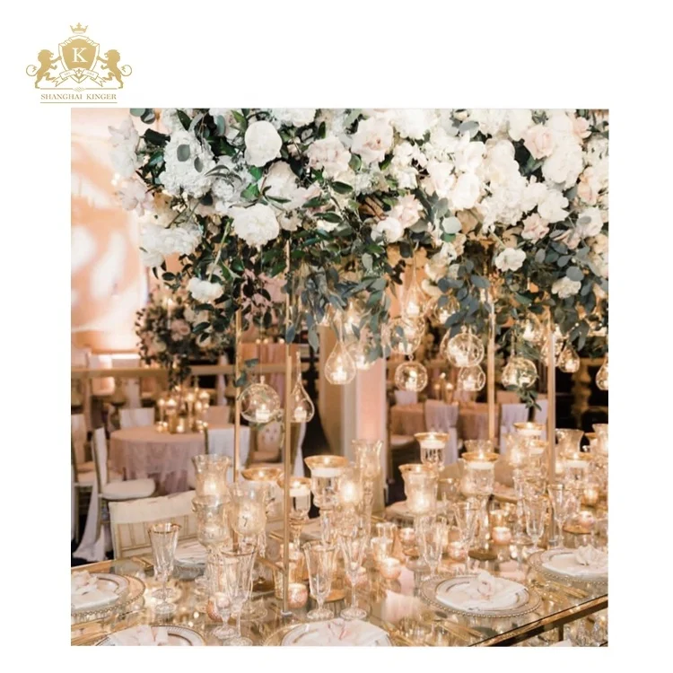 Wedding gold metal centerpieces flower stand for decoration